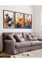 Watercolor Look Colorful Flowers 3 Piece Wooden Framed Painting Act - 3