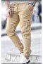 Men's Camel Quality Cotton Stretchable Cargo Pocket Pack Jogger Pants with Elastic Waist