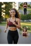Astura Model Padded Flexible Structure Women's Sports Bustier Burgundy Color - 5