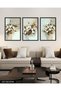 Oil Painting Look White Flower 3 Piece Wooden Framed Painting Act