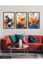 Watercolor Look Colorful Flowers 3 Piece Wooden Framed Painting Act