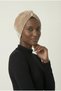Velvet Cross Open Beige Ready-To-Wear Turban Hijab Bonnet Suitable for Medical Use - 7