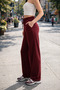 Women's Trendy Baggy Leg Modal Fabric Sweatpants with Double Pockets Wide Leg