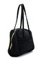 Suede Rocky Women's Shoulder Bag with Front Pocket Detail, Black - 2