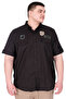 Fashion XL Large Size Men's Shirt Double Cap Gabardine U25601B Black