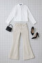 Women's High-Waisted Power Lycra Ultra Stretchy Shaping Beige Flared Jeans - 3