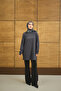 Women's Crew Neck Shoulder Stone Detail Regular Viscose Tunic Anthracite - 7