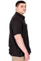 Fashion XL Large Size Men's Shirt Double Cap Gabardine U25601B Black - 2
