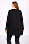 Women's Plus Size Black, Crew Neck, Print and Stone Detail Blouse 65N39357 - 6