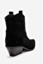 Elia Black Suede Genuine Leather Women's Western Boots - 4