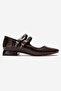 Women's Blunt Toe Double Piped Heeled Shoes; Brown Wrinkled - 2