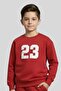 Boy's 23 Embossing Printed Sweatshirt and Jogger Set Tracksuit - 2