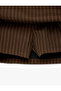 Striped Mini Skirt with Belt Detail and Shorts - 4
