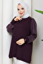 Women's Shoulder Pad Sleeve Silk Cupra Mercerized Knitwear Tunic
