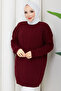 Women's Knitted Diamond Patterned Knitwear Tunic - 2
