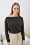 Women's Boat Neck Bat Sleeve Lycra Combed Cotton Blouse 13001 - 6