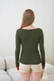 Women's Wide Collar Long Sleeve Lycra Combed Cotton Blouse 13000 - 8