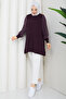Women's Shoulder Pad Sleeve Silk Cupra Mercerized Knitwear Tunic - 4