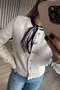 Ecru Black Scarf Premium Buttoned Knitwear Cardigan - 2