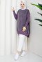 Women's Sleeves Corded Fabric Mercerized Silk Kupra Knitwear Tunic - 3