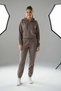 Women's Zippered Hooded Crop Tracksuit Set - Relaxed Fit Street Style Silky Fabric - 4
