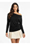 Women's Boat Neck Batwing Sleeve Lycra Jersey Blouse with Eyelets 13003