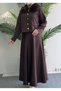 Women's Collar Fur Detailed Skuba Skirt Suit - 5