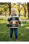 Boy's Plush Plaid Patterned Hooded Coat - 3