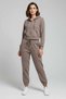 Women's Zippered Hooded Crop Tracksuit Set - Relaxed Fit Street Style