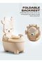 Deer Baby Potty Training Seat for Kids- Realistic Potty Toilet Seat with Removable Tray (Beige) - 7