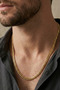 Steel Italian Crushed Gourmet Necklace 4 mm Gold Color |   Non-Tarnishing, Male, 2 Years Warranty