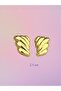 Women's Special Series Design Curved Striped Gold Earrings - 2