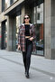 Hooded Lumberjack Shirt Jacket - Red and Anthracite Checkered