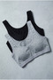Set of 2 Thick Strap Cotton Combed Bustier - Wire-Free, No Underwire Half Tank Top Sports and Sleep Bra - 8