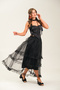 Long Lined Layered Ruffled Long Tulle Skirt
