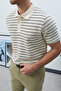 Cut-Line Knitted Three-Button Old Money Polo Neck Tshirt