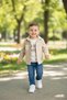Boys' Casual 3-Piece Set - Roll-Up Sleeve Shirt, %100 Cotton T-Shirt and Adjustable Waist Je - 4