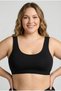 Set of 2 Thick Strap Cotton Combed Bustier - Wire-Free, No Underwire Half Tank Top Sports and Sleep Bra - 3