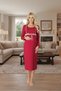 Women's Fuchsia Winter Plaid Long Sleeve Design Maternity Maternity Dressing Gown Nightgown Pajama Set - 7