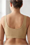 Set of 2 Thick Strap Cotton Combed Bustier - Wire-Free, No Underwire Half Tank Top Sports and Sleep Bra - 3