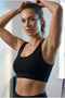 Set of 2 Thick Strap Cotton Combed Bustier - Wire-Free, No Underwire Half Tank Top Sports and Sleep Bra - 2