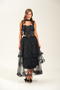 Long Lined Layered Ruffled Long Tulle Skirt - 2