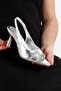 Pointed Toe Stone Helmet Buckle Classic Heeled Women's Shoes - 3