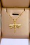 Zircon Stone Dragonfly Steel Necklace - 5