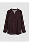Black Mock Neck Floral Blouse - 5