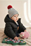 Unisex Black and White Striped Red Pompom Double Layer Stretch Fabric Combed Cotton Beret - 1 Piece - 4