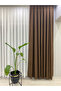 Luxury Linen Background Curtain 1/2.5 Medium Pleat - Dark Brown - 3