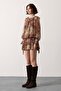 New Season Collar Tie Ethnic Patterned Women's Mini Dress 35542 - 6