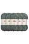 Velvet Velvet Knitting Yarn, Gray 90020, 5X100 Grams, 5 Skeins