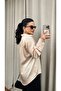 Beige Satin Shirt - 4